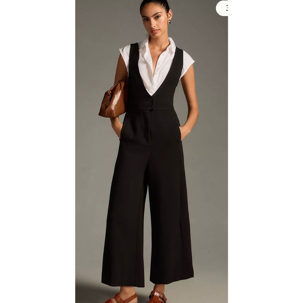 $168 MAEVE ANTHROPOLOGIE AMAZING DEEP-V BUTTON-FRONT DRESS/Y JUMPSUIT 12